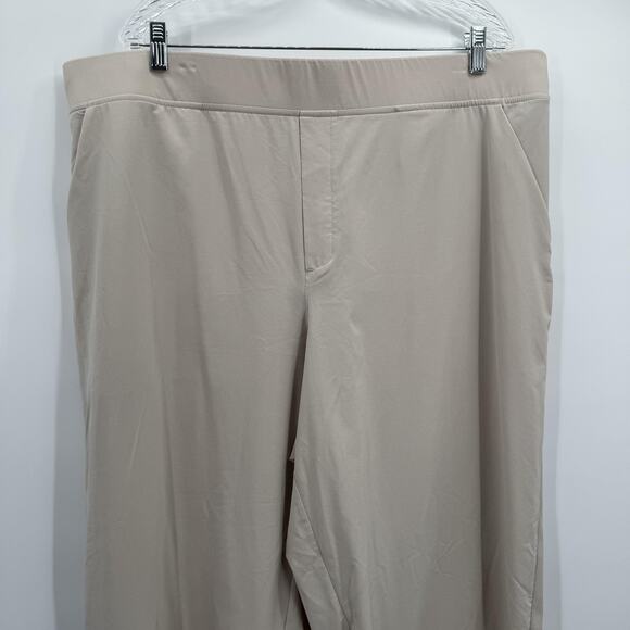 Athleta Pants Womens 22 Beige Pull-On Ankle Tapered Stretch Back Welt Pockets - Picture 2 of 15